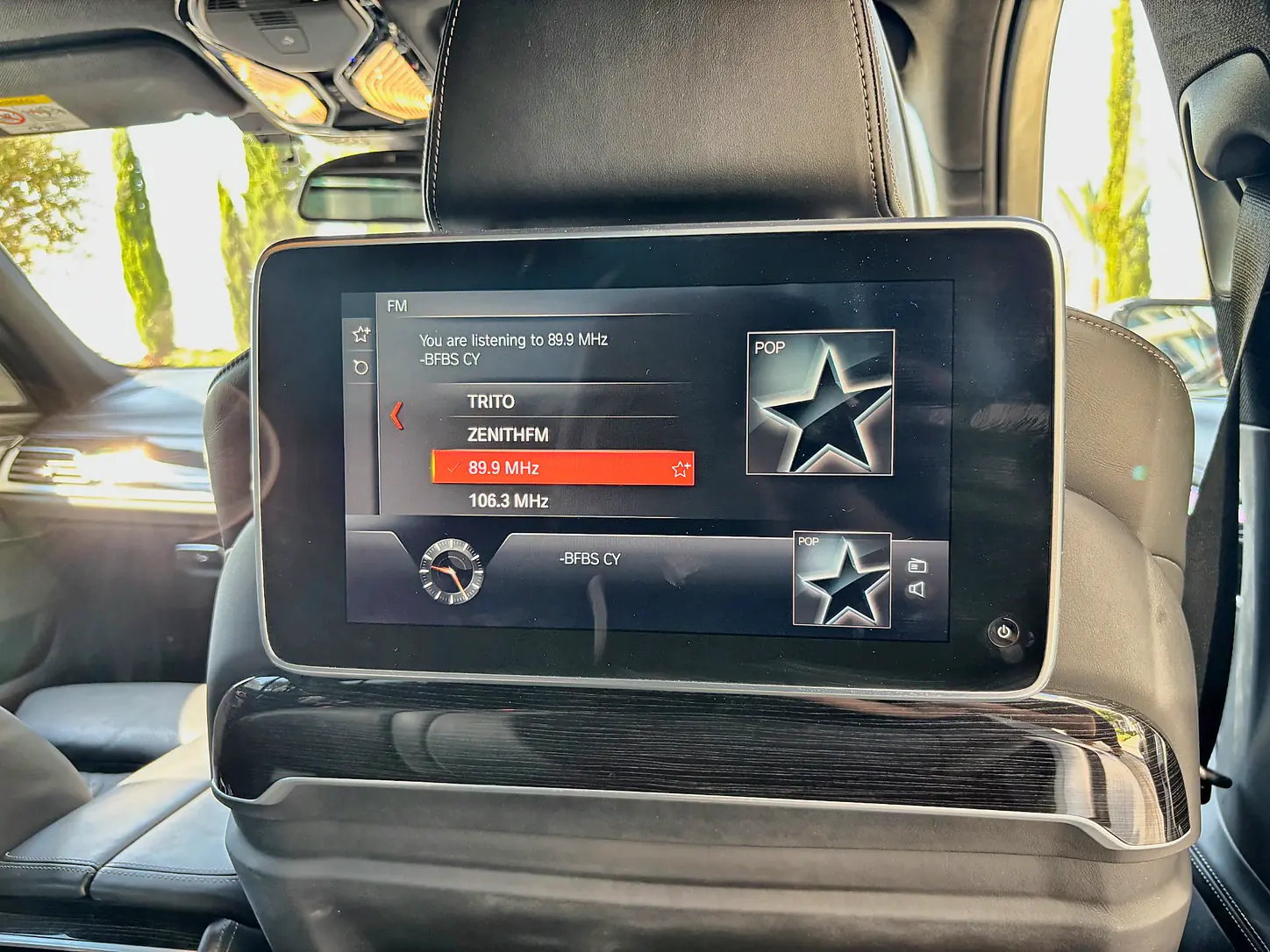 BMW 740e - rear-seat entertainment screen