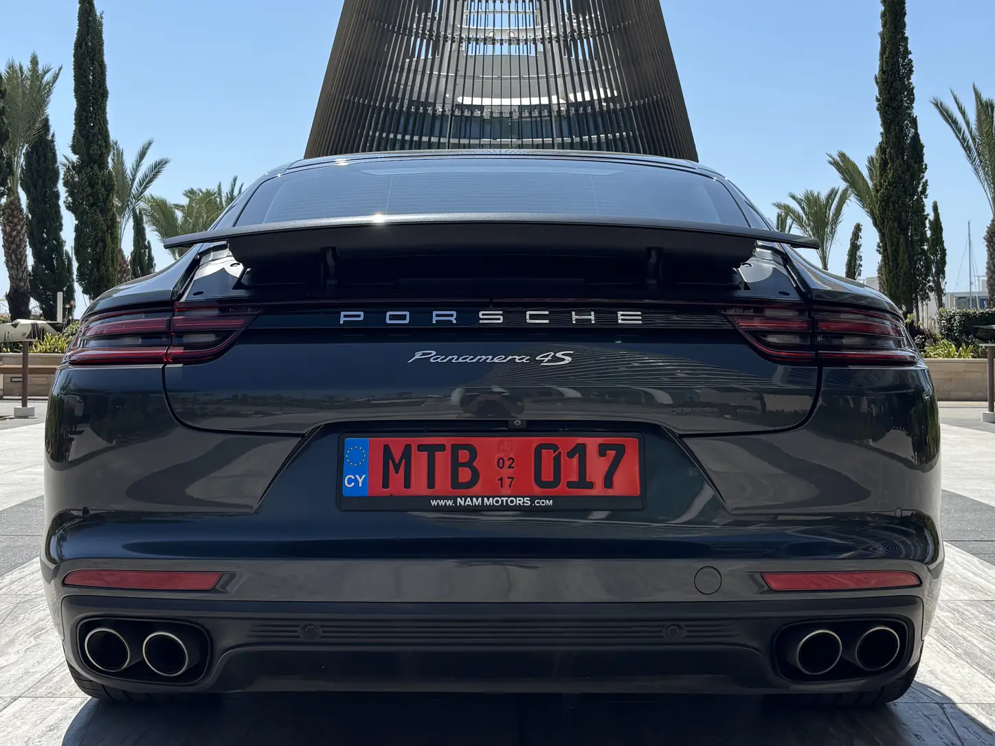 Porsche Panamera 4 - rear view with quad tailpipes